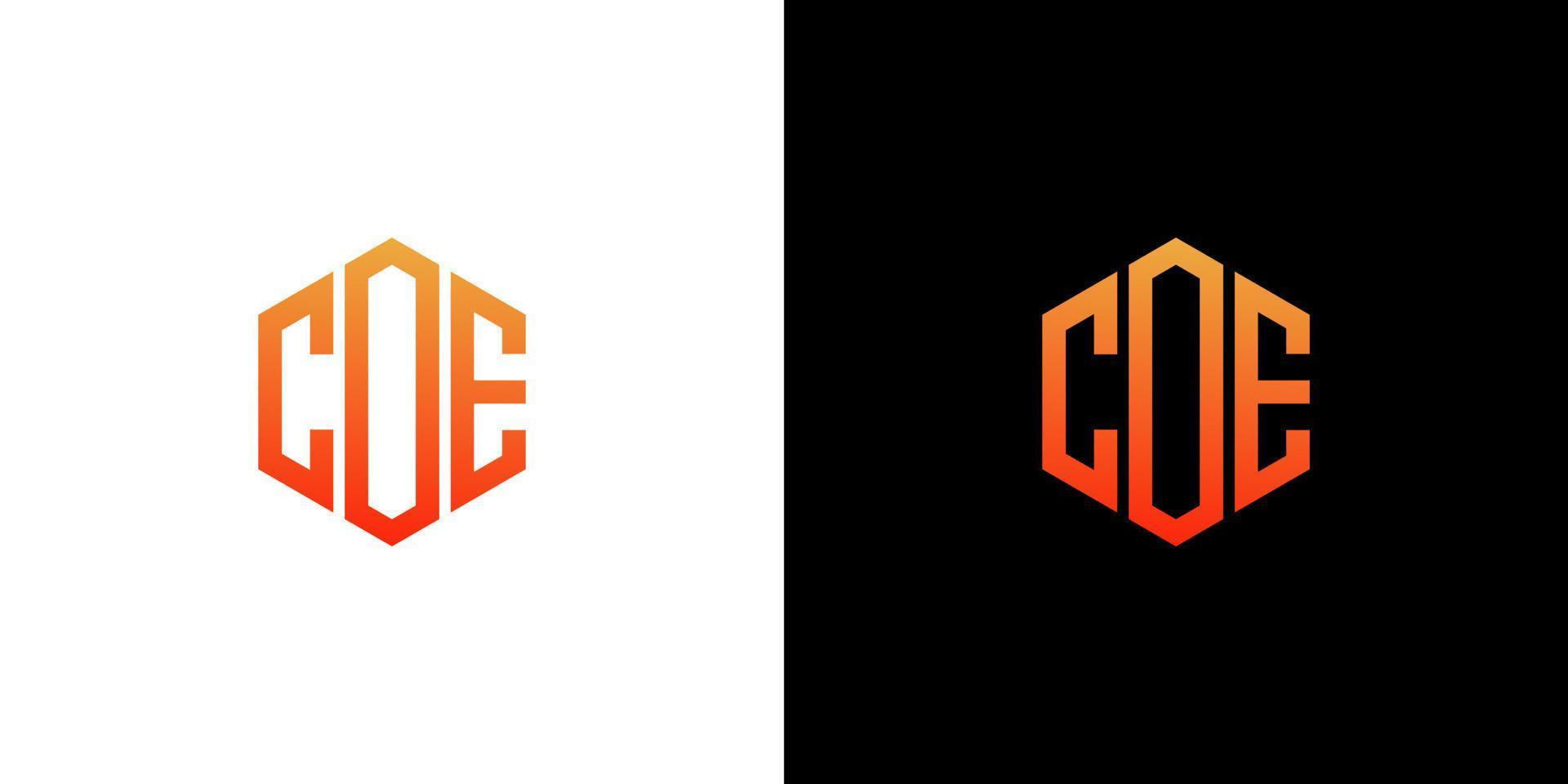 Coe-Brief-Logo-Design-Polygon-Monogramm-Symbol-Vektor-Vorlage vektor