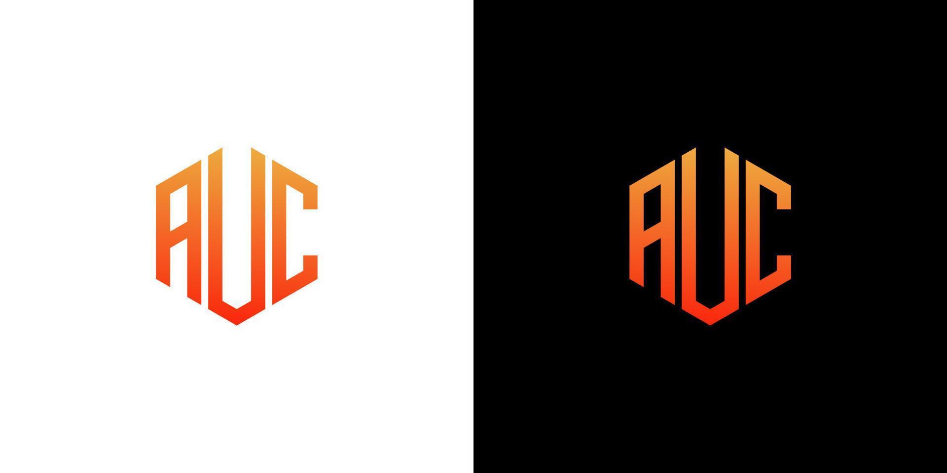auc brev logotyp design polygon monogram ikon vektor mall