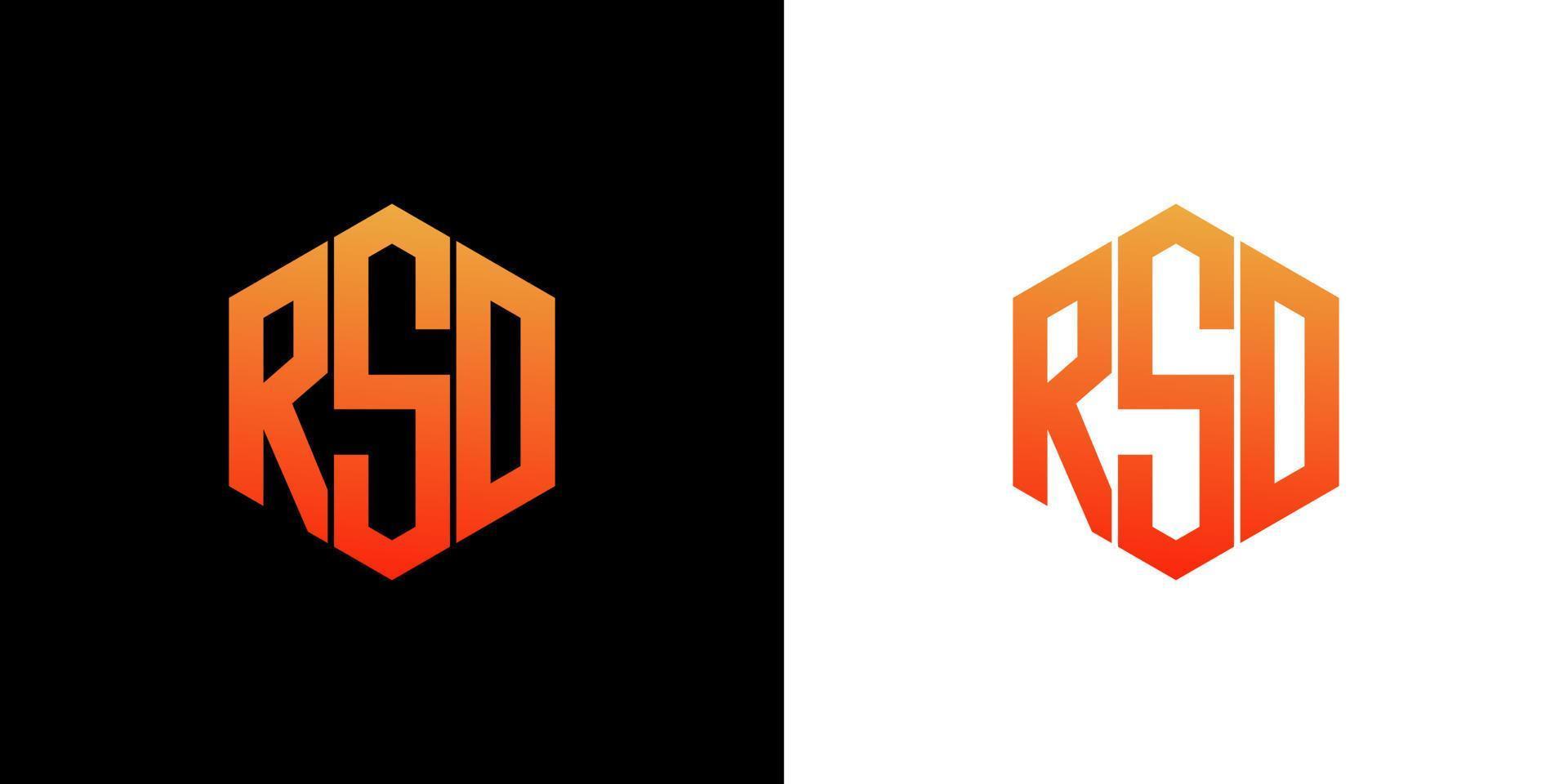 rsd brev logotyp design polygon monogram ikon vektor mall