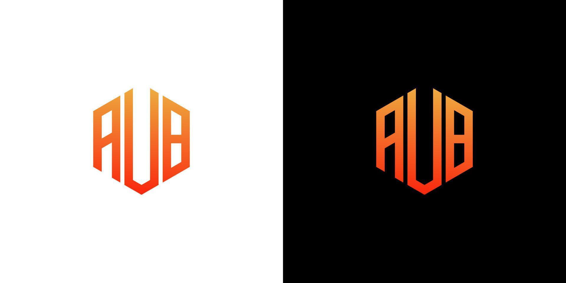 aub brev logotyp design polygon monogram ikon vektor mall