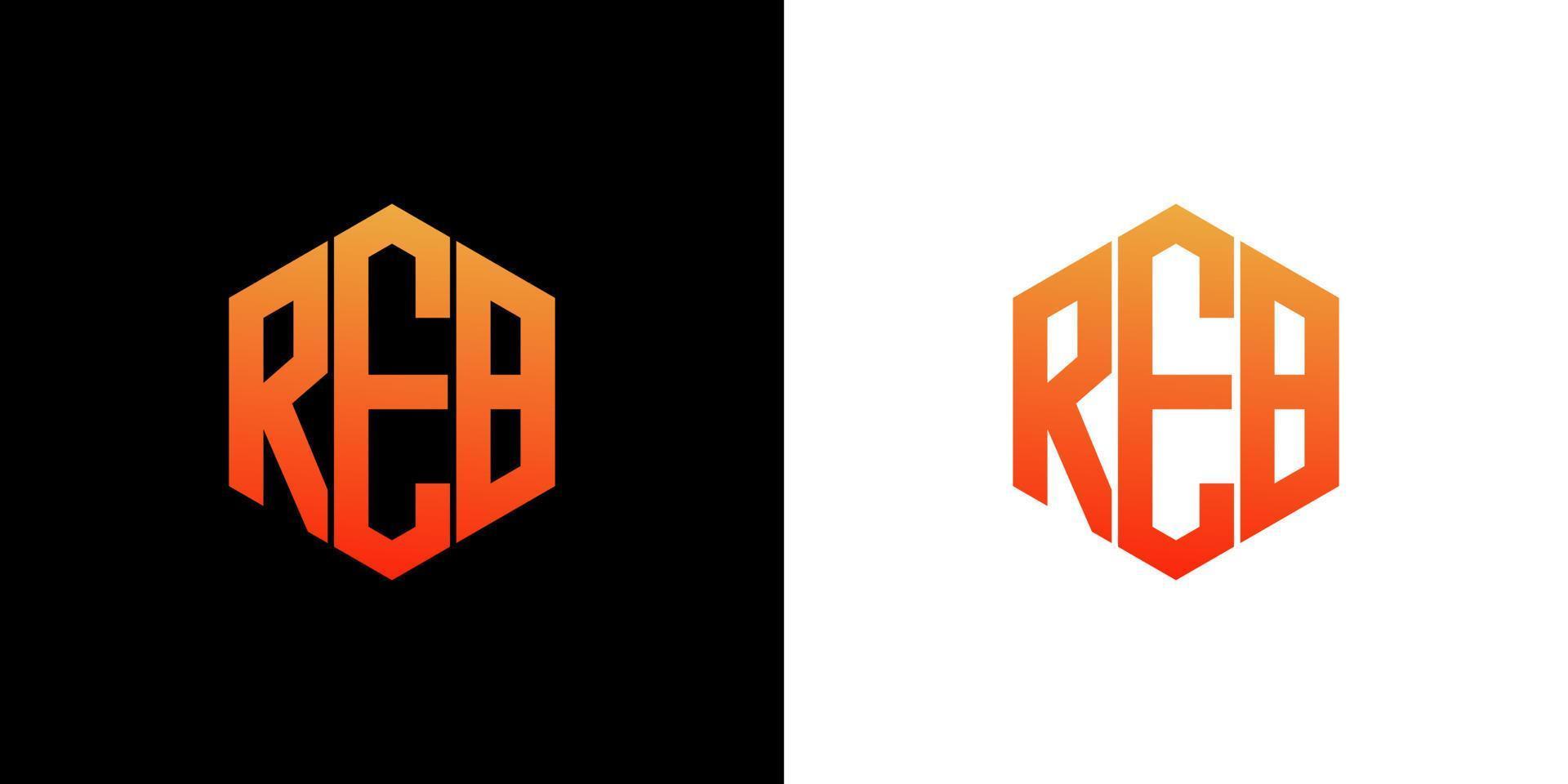 reb brev logotyp design polygon monogram ikon vektor mall