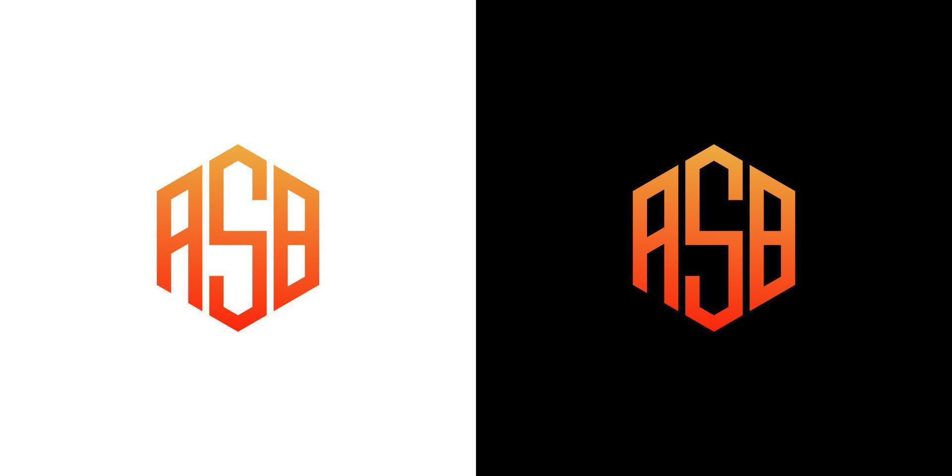 asb-Buchstaben-Logo-Design-Polygon-Monogramm-Symbol-Vektorvorlage vektor