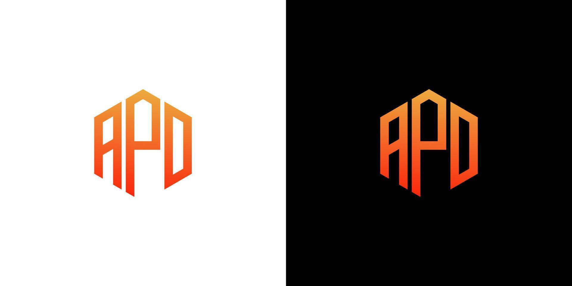 apd-Brief-Logo-Design-Polygon-Monogramm-Symbol-Vektorvorlage vektor