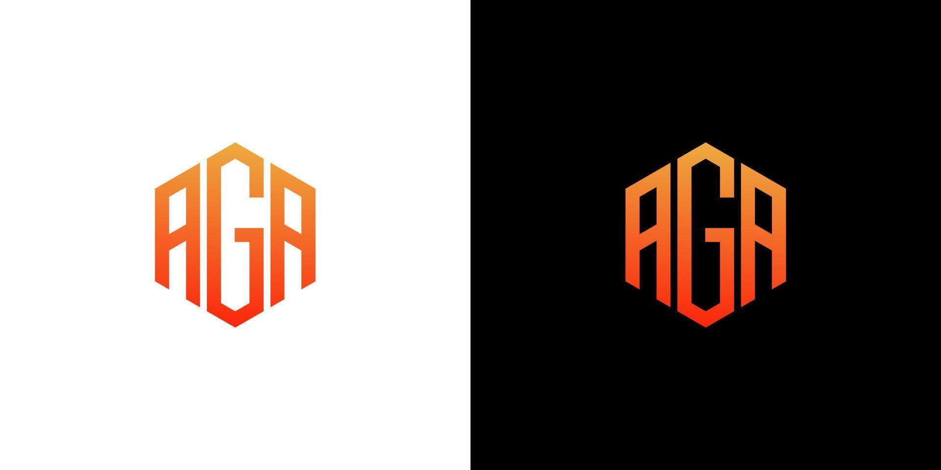 Aga-Brief-Logo-Design-Polygon-Monogramm-Symbol-Vektorvorlage vektor