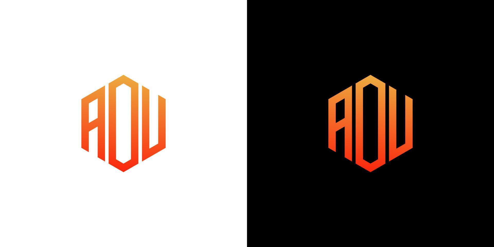 aou Brief Logo Design Polygon Monogramm Symbol Vektor Vorlage