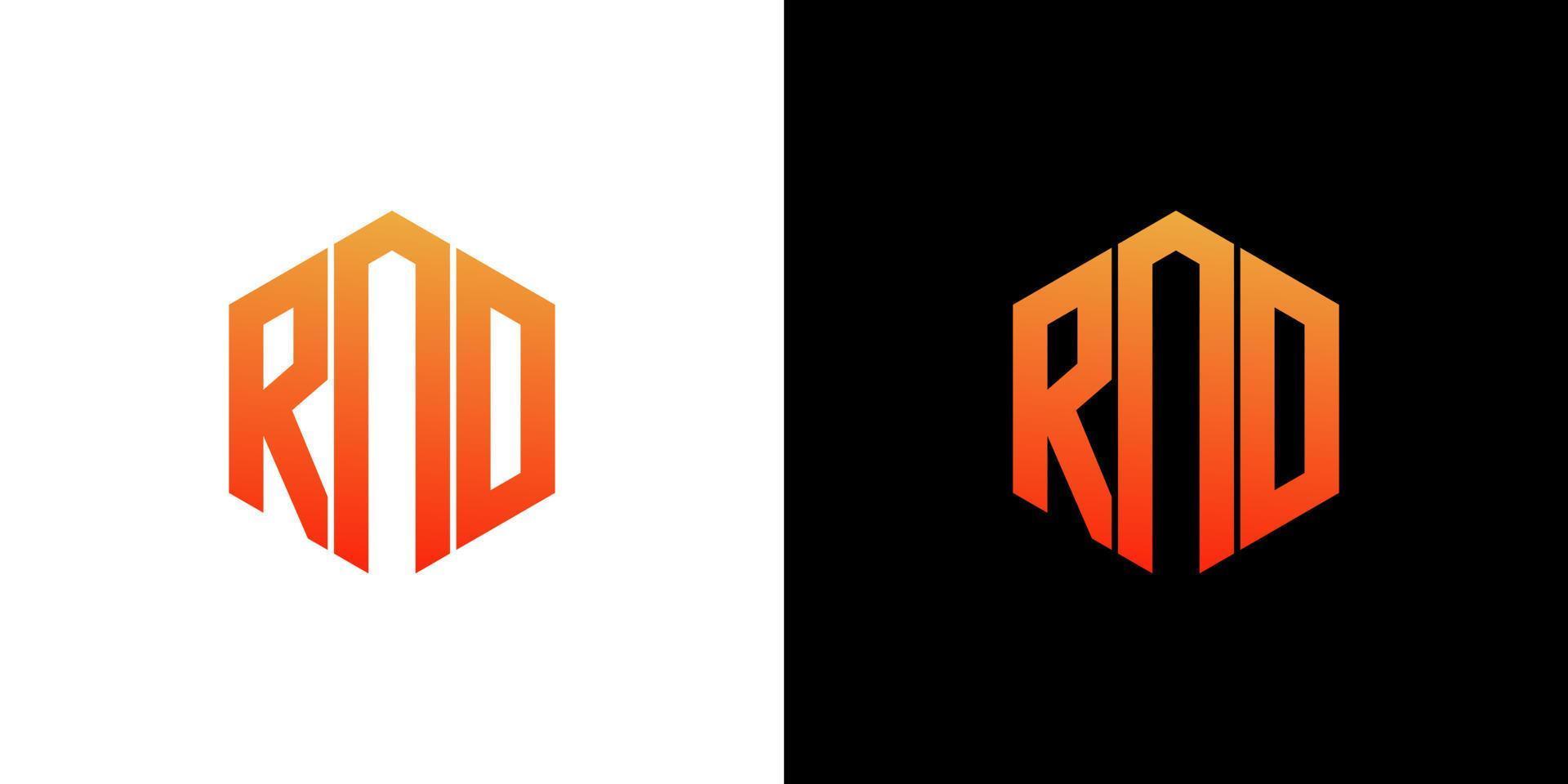 rnd brev logotyp design polygon monogram ikon vektor mall