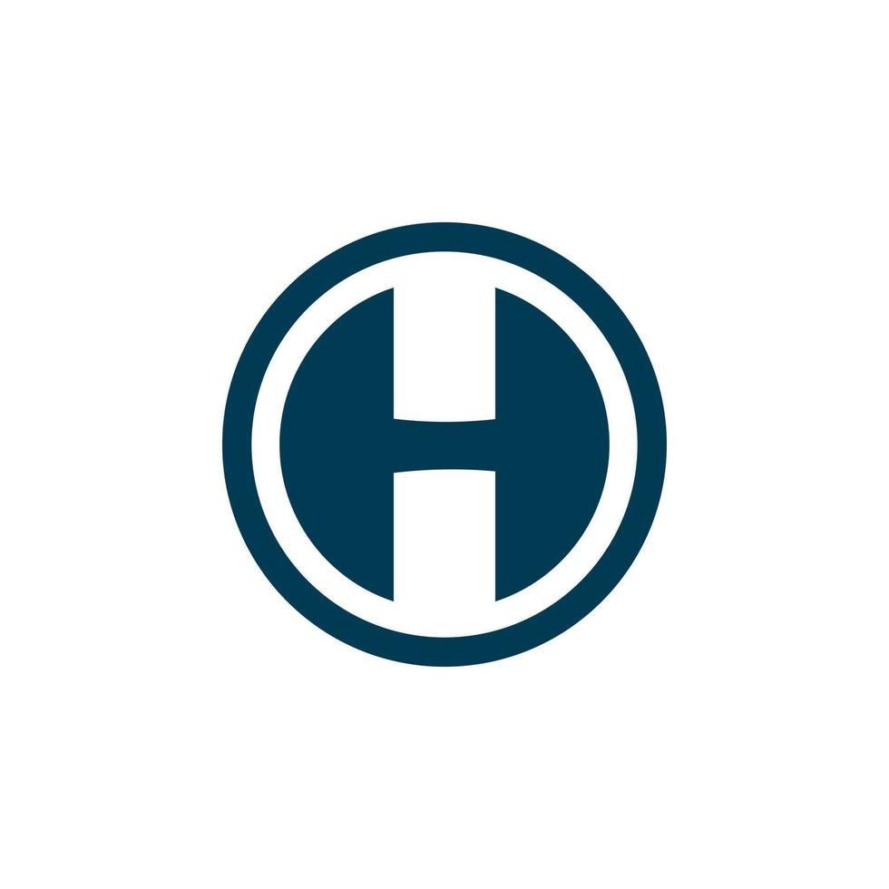 cirkel brev h logotyp design vektor