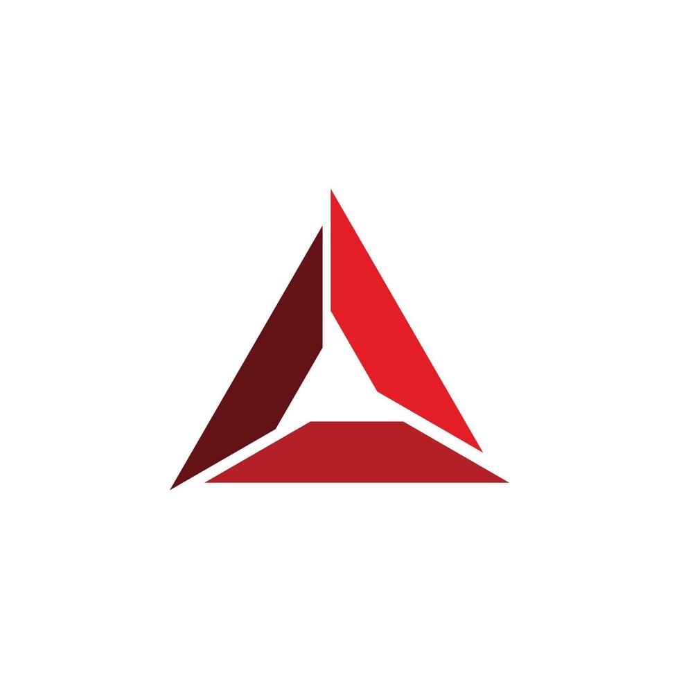 röd triangel form logotyp design vektor