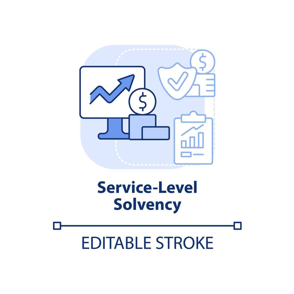 Service-Level-Solvenz hellblaues Konzeptsymbol. Dienstverpflichtungen. Budgetsaldo abstrakte Idee dünne Linie Illustration. isolierte Umrisszeichnung. editierbarer Strich. vektor