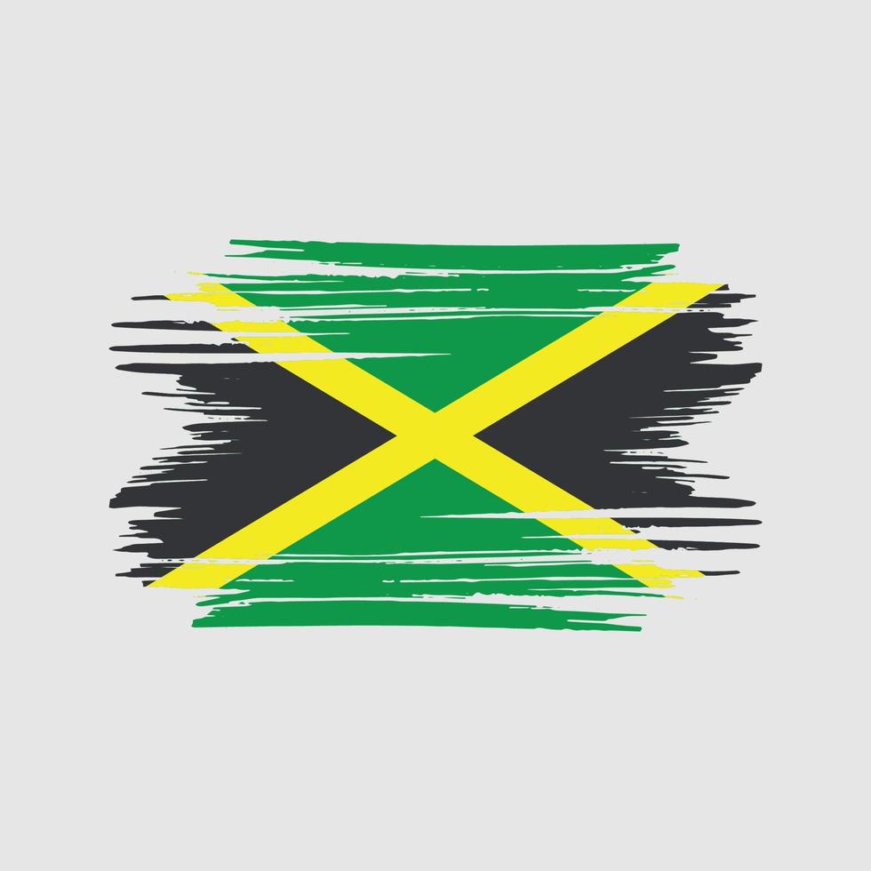 jamaica flagga penseldrag. National flagga vektor