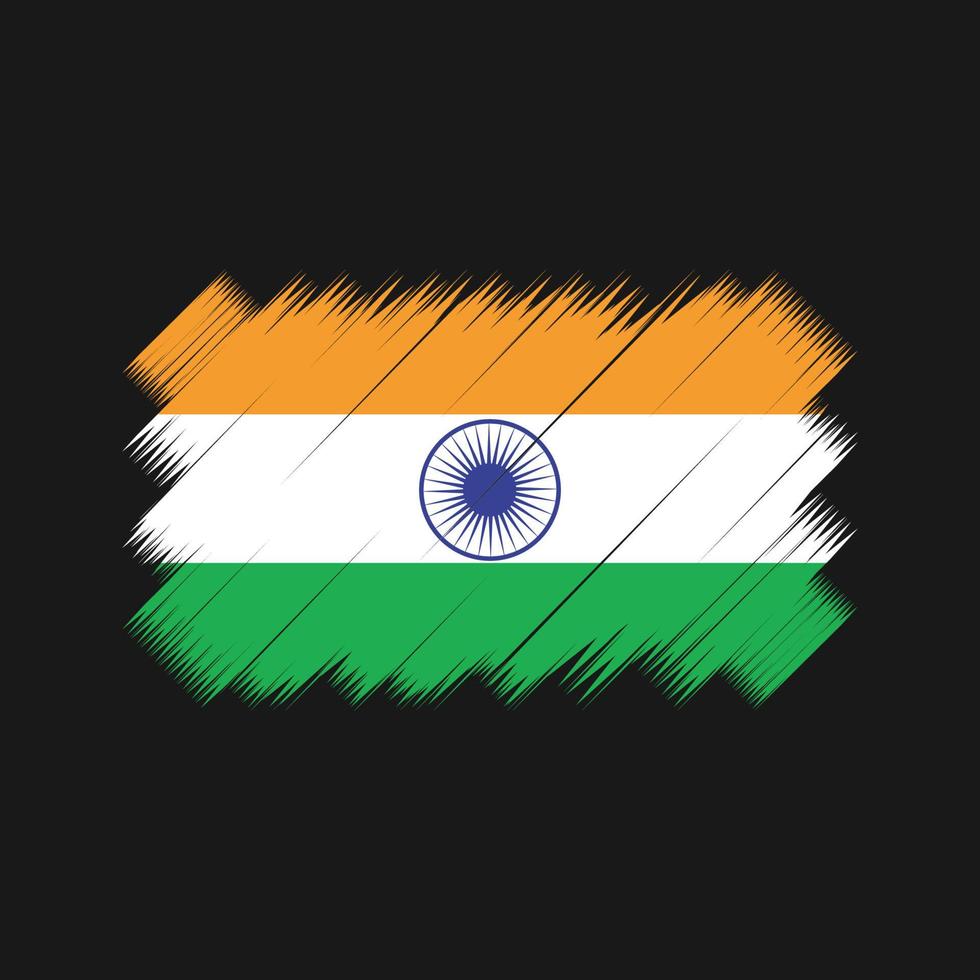 Indien flagga borste vektor. National flagga vektor