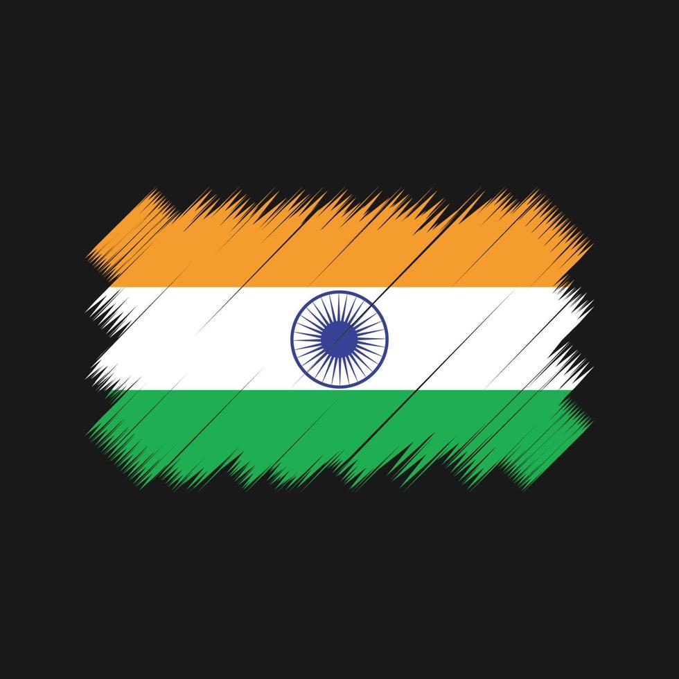 Pinselvektor mit indischer Flagge. Nationalflagge vektor