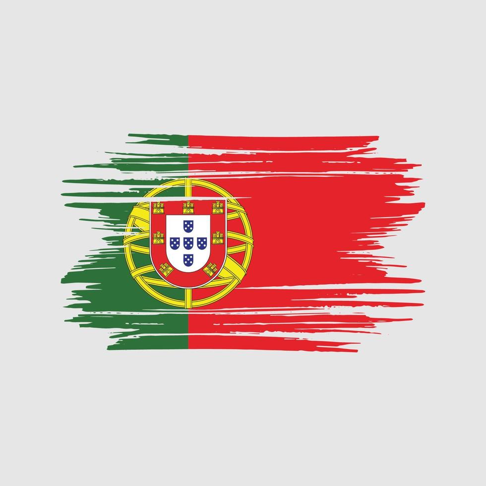 Pinselstriche der portugiesischen Flagge. Nationalflagge vektor