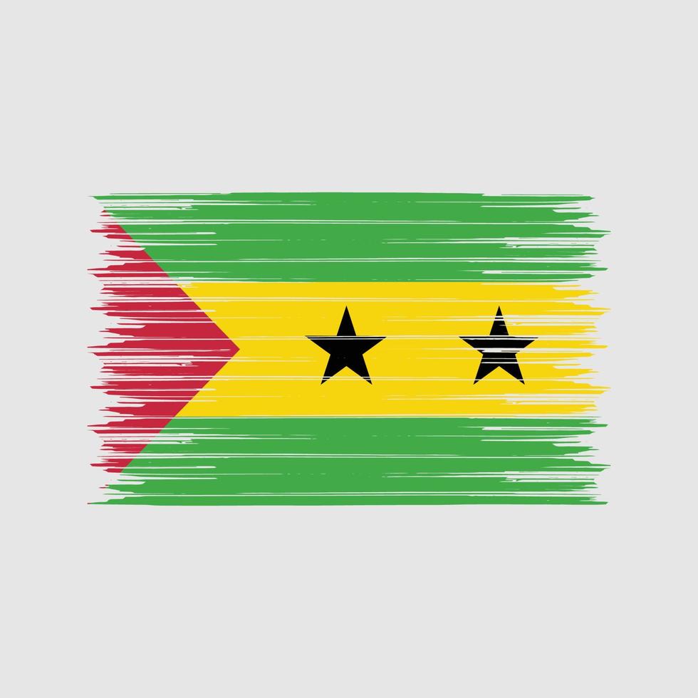 sao Tome och Principe flaggborste. National flagga vektor