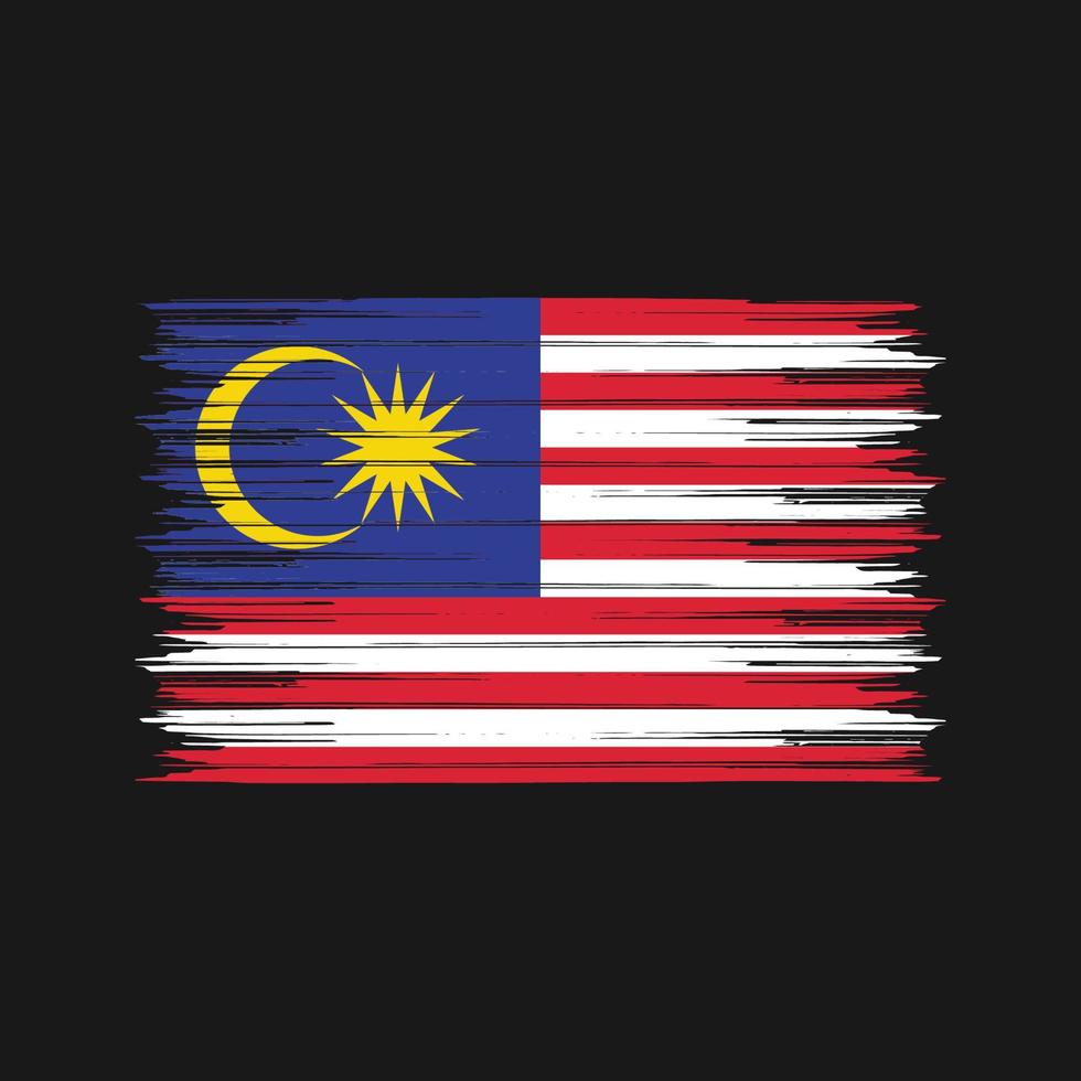 malaysia flaggborste. National flagga vektor