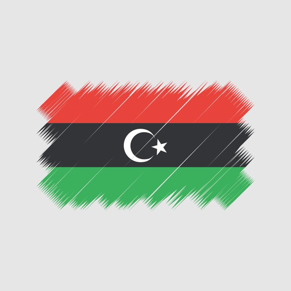 Libyen-Flagge-Pinsel-Vektor. Nationalflagge vektor