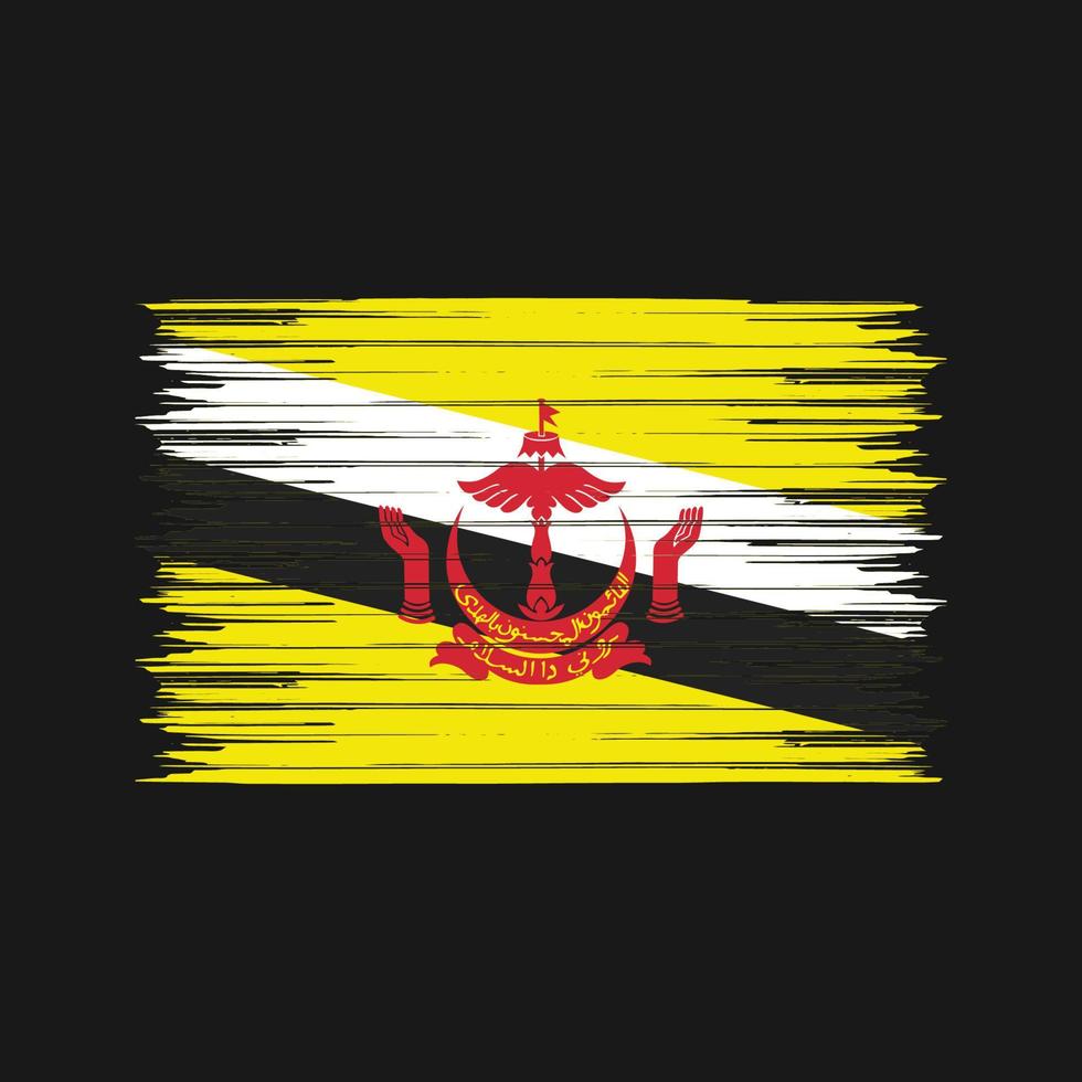 brunei flagga borste. National flagga vektor