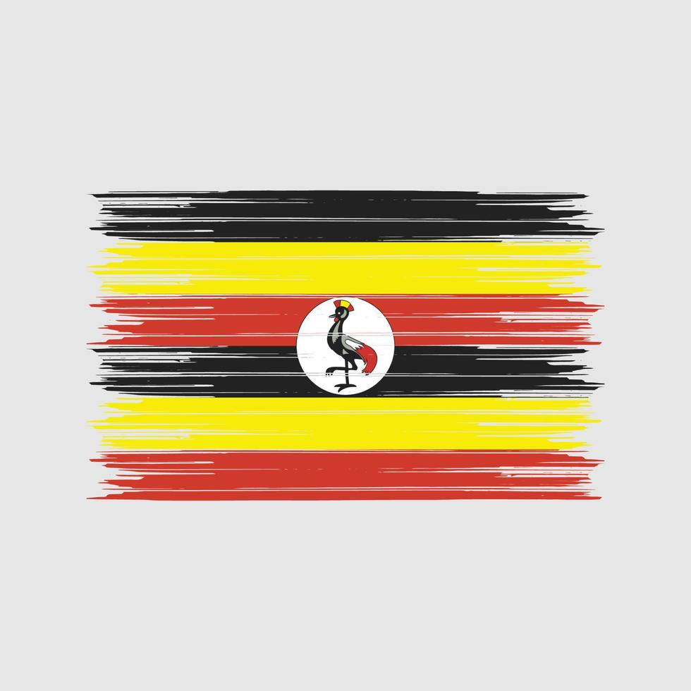 uganda flaggborste. National flagga vektor