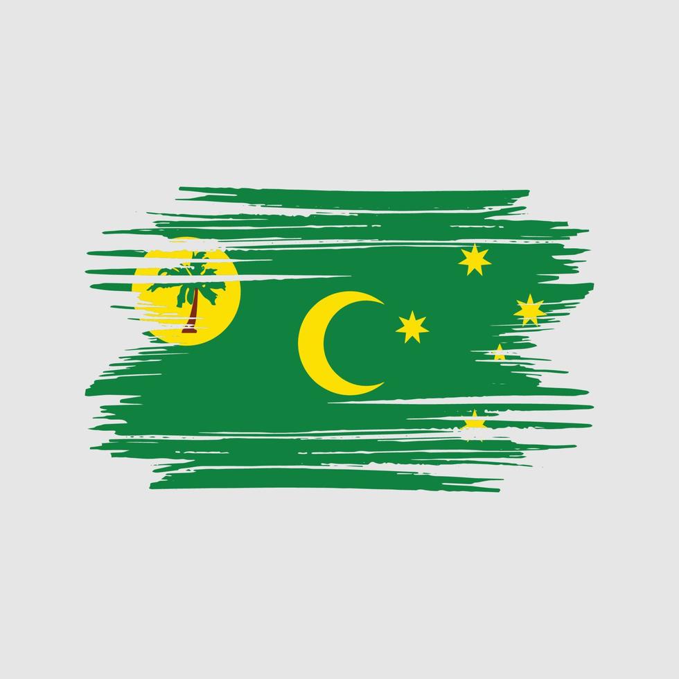 Cocos Islands flagga penseldrag. National flagga vektor