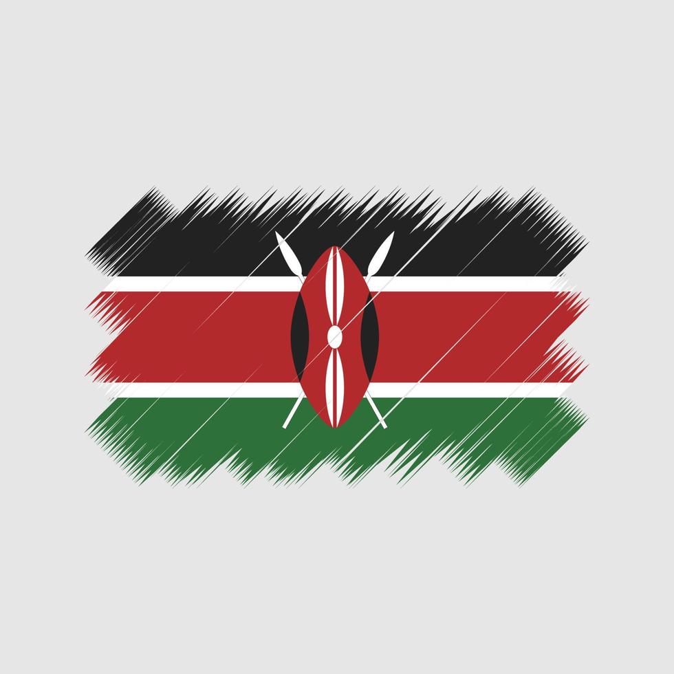 kenya flagga borste vektor. National flagga vektor