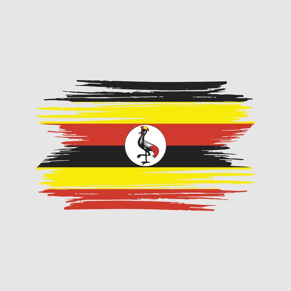 Pinselstriche der Uganda-Flagge. Nationalflagge vektor