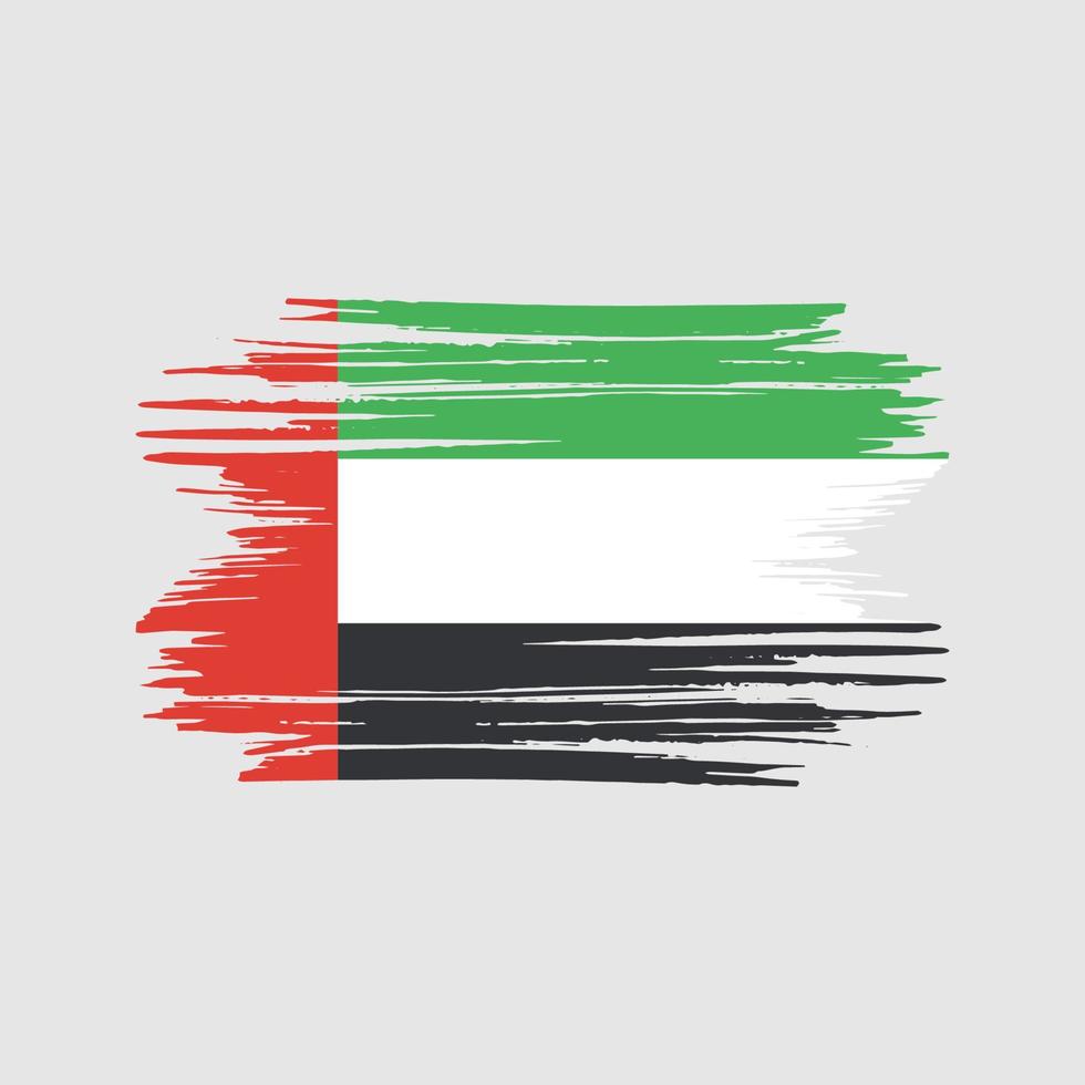 Pinselstriche der Flagge der Vereinigten Arabischen Emirate. Nationalflagge vektor