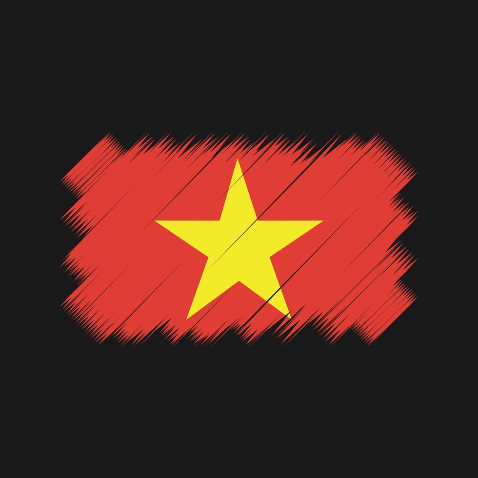 vietnam flagga borste vektor. National flagga vektor