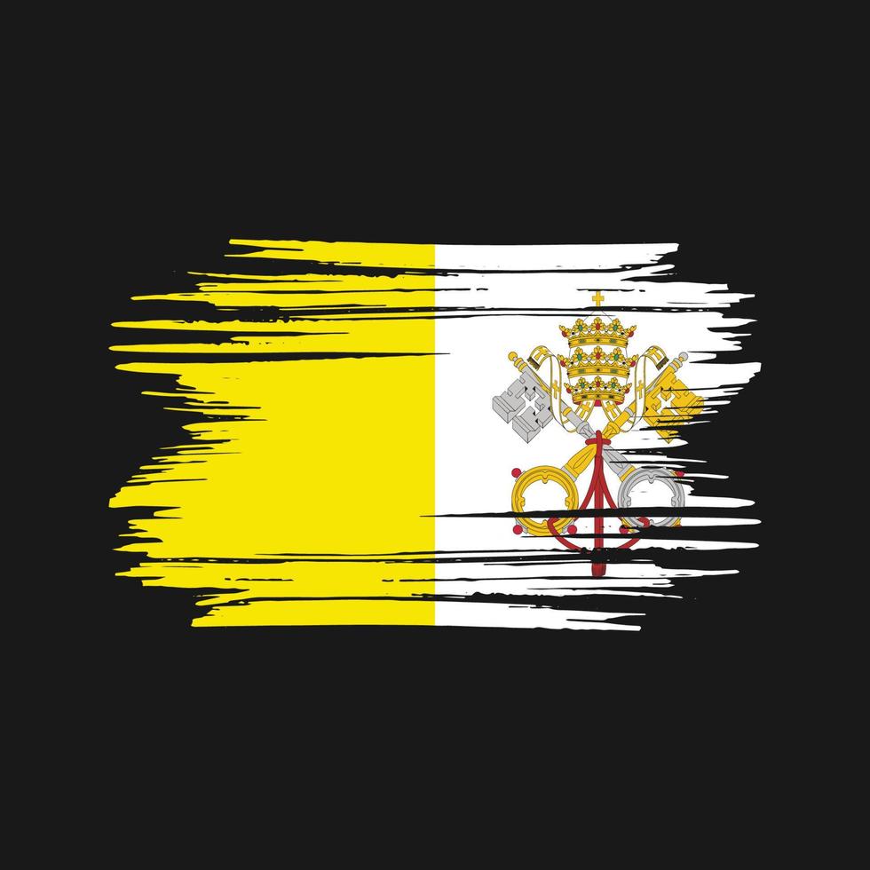 Vatikanens flagga penseldrag. National flagga vektor