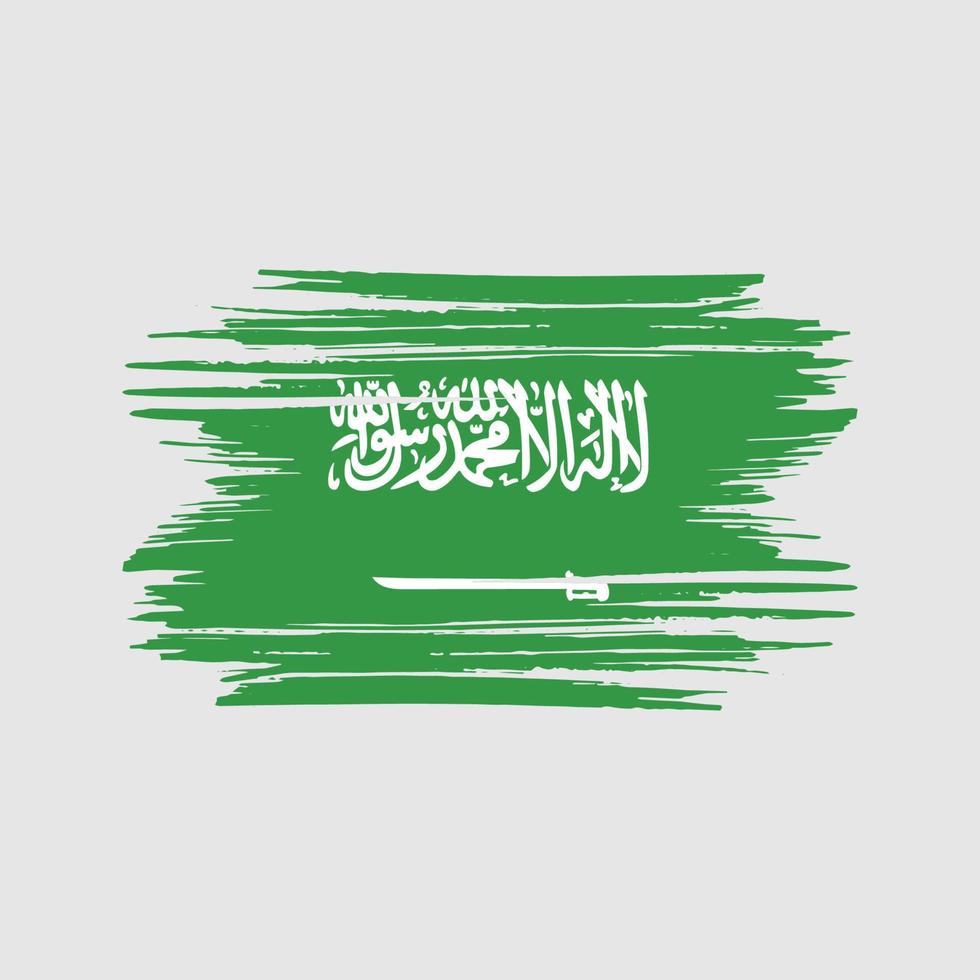 Pinselstriche der saudi-arabischen Flagge. Nationalflagge vektor