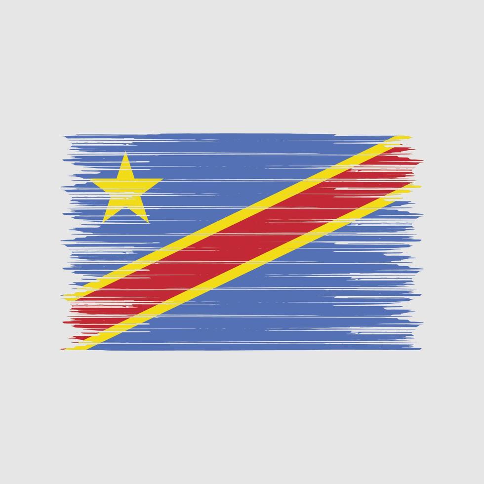 republik kongo flagga borste. National flagga vektor