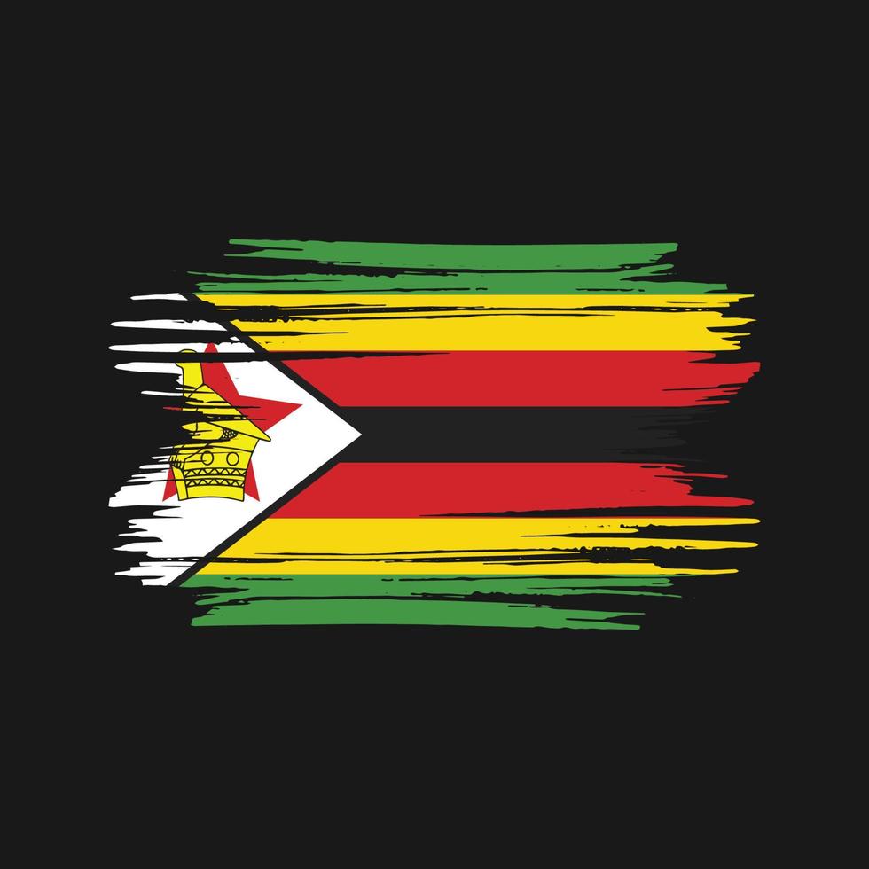 zimbabwe flagga penseldrag. National flagga vektor