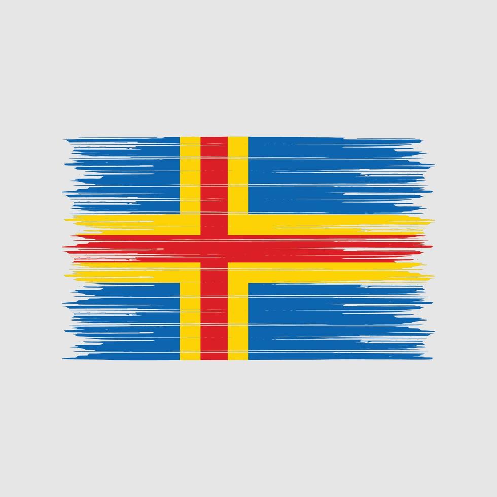 ålandsöarnas flaggborste. National flagga vektor