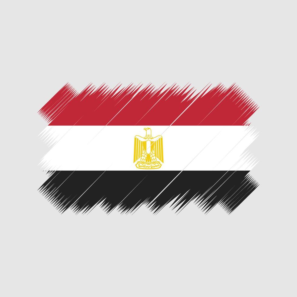 Pinselvektor mit ägyptischer Flagge. Nationalflagge vektor