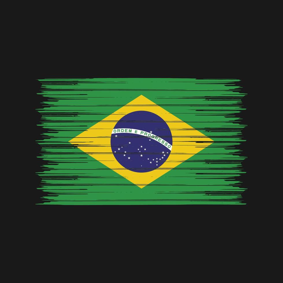 Brasilien flaggborste. National flagga vektor