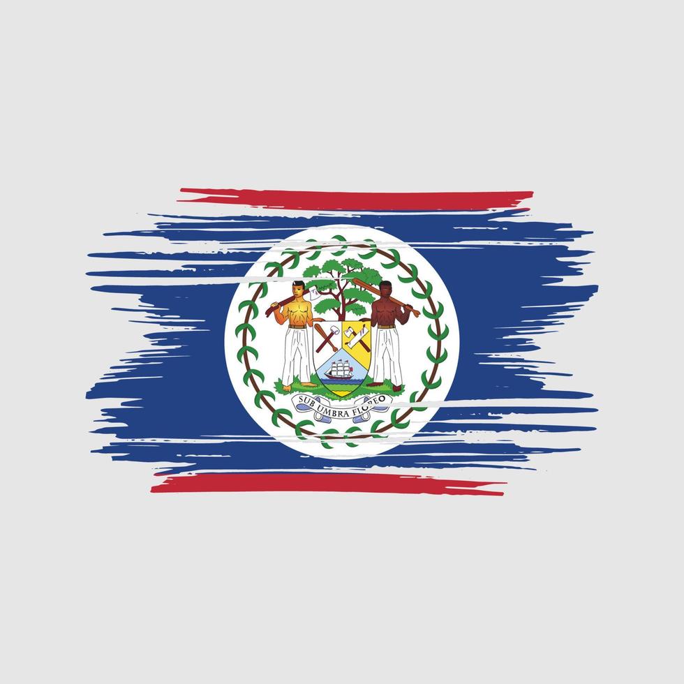 Pinselstriche der Belize-Flagge. Nationalflagge vektor