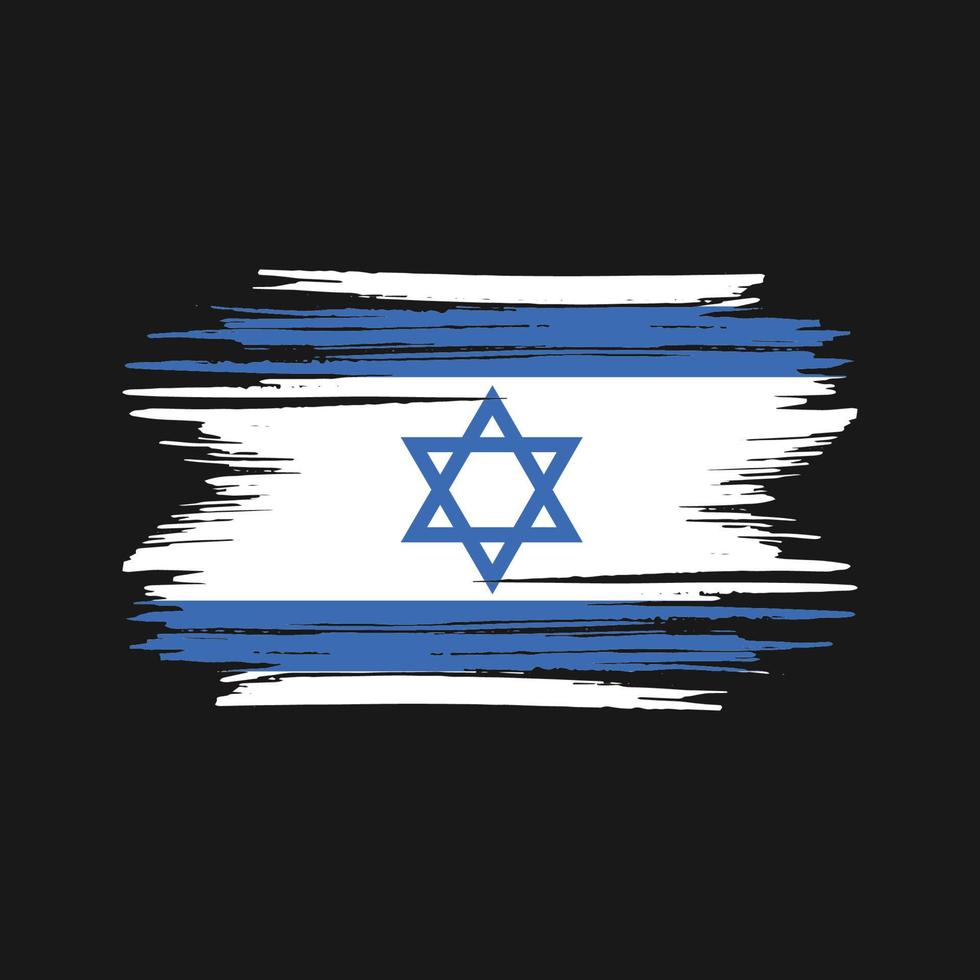 penseldrag för Israels flagga. National flagga vektor