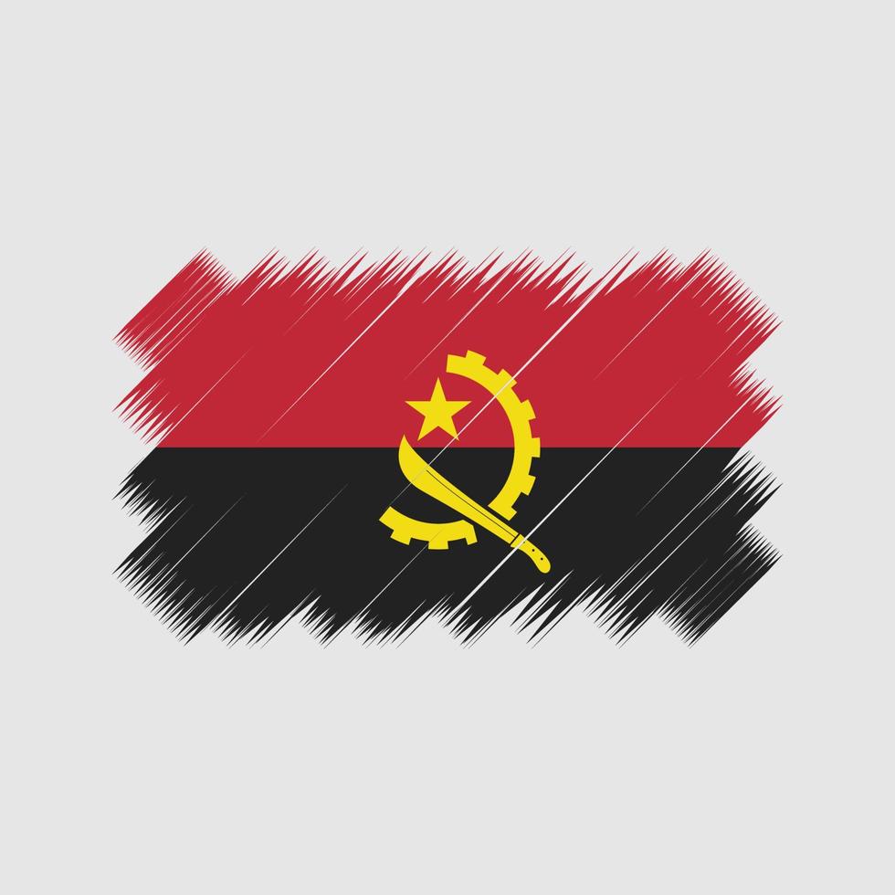 angola flagga borste vektor. National flagga vektor