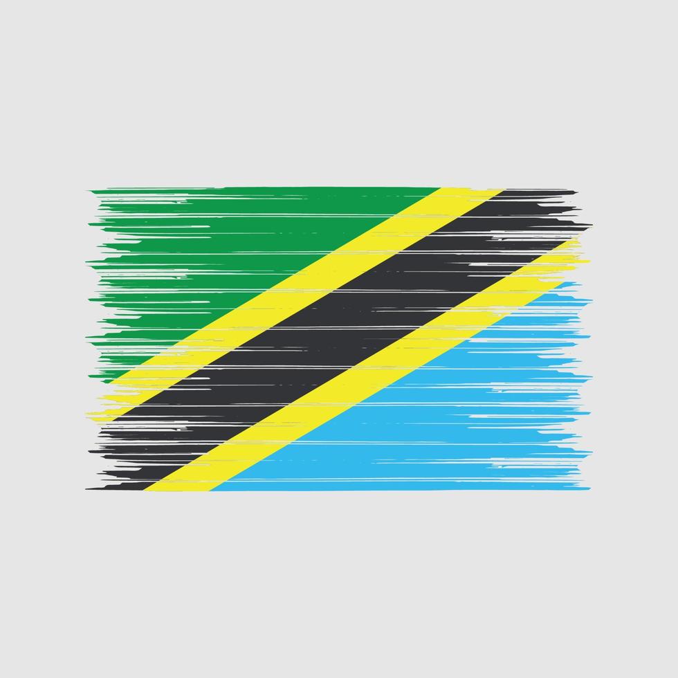 tanzania flaggborste. National flagga vektor