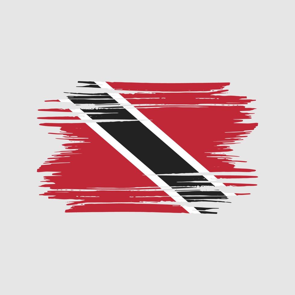 trinidad und tobago flagge pinselstriche. Nationalflagge vektor