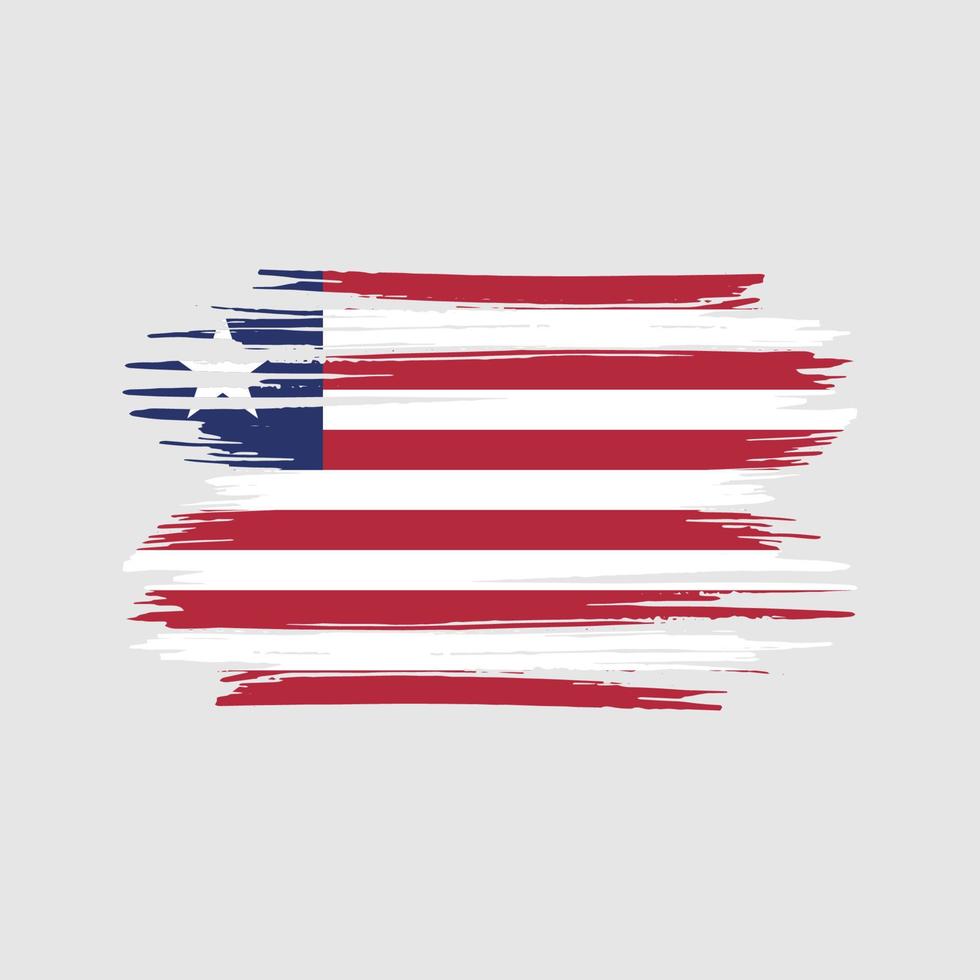 liberia flagga penseldrag. National flagga vektor