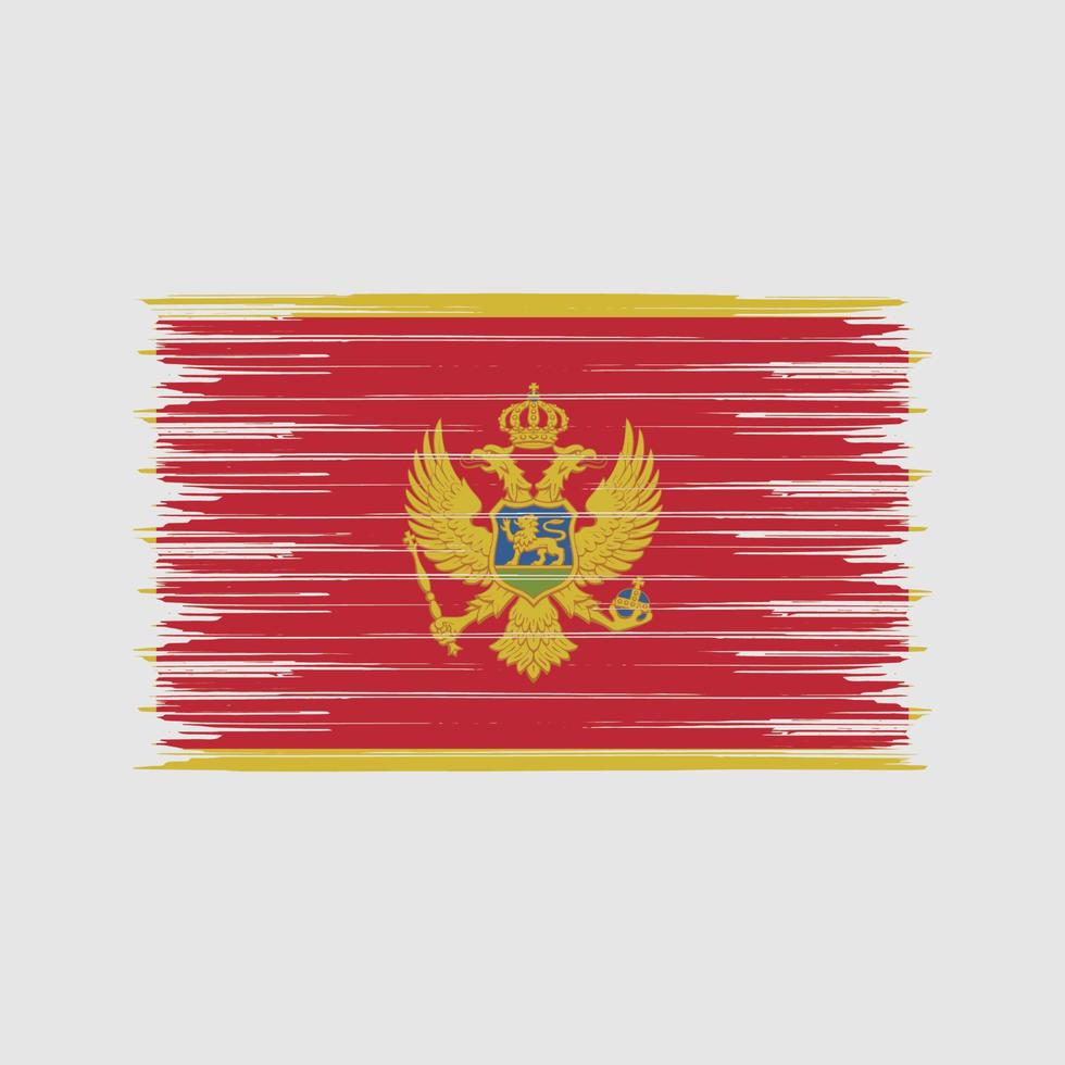 montenegro flagga borste. National flagga vektor