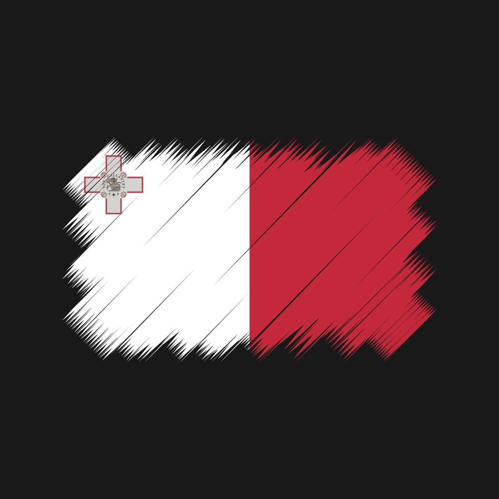 malta flag pinsel vektor. Nationalflagge vektor