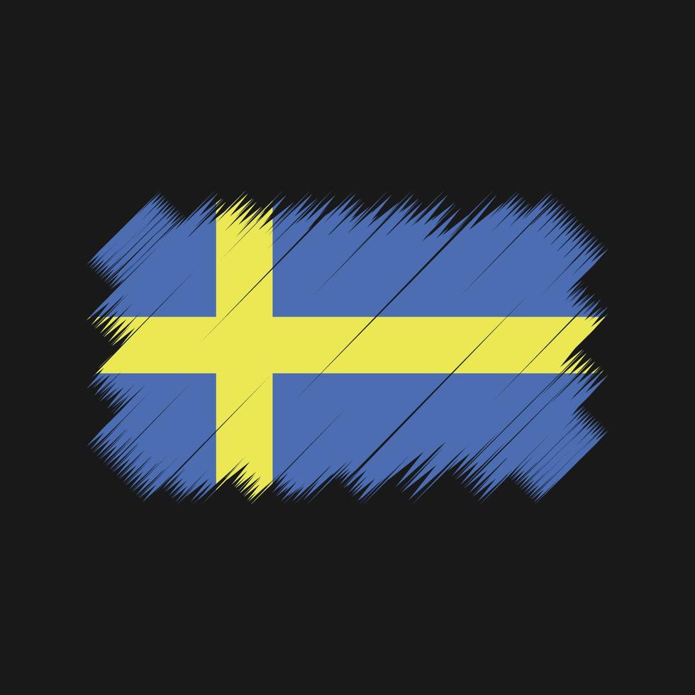 sverige flagga borste vektor. National flagga vektor