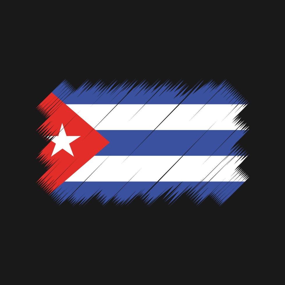 kuba flag pinselvektor. Nationalflagge vektor