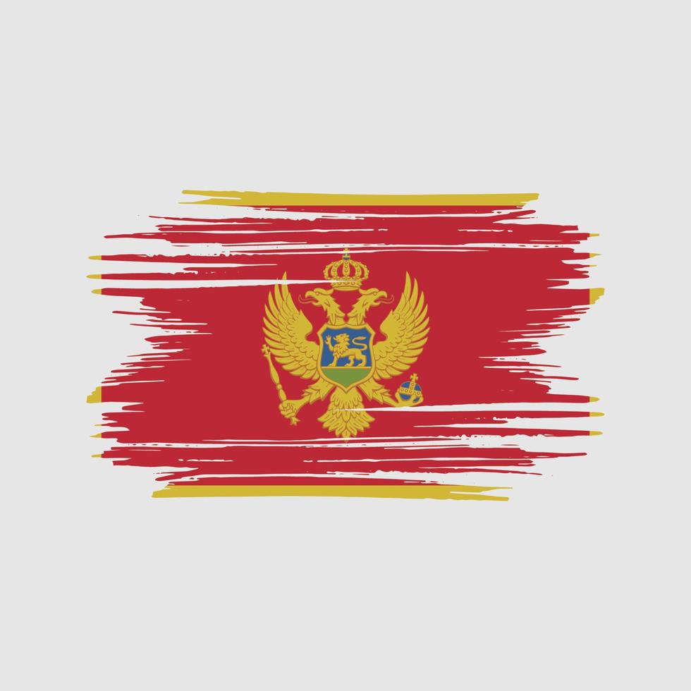 montenegro flagga penseldrag. National flagga vektor