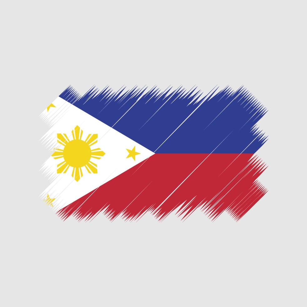 Filippinernas flagga borste vektor. National flagga vektor
