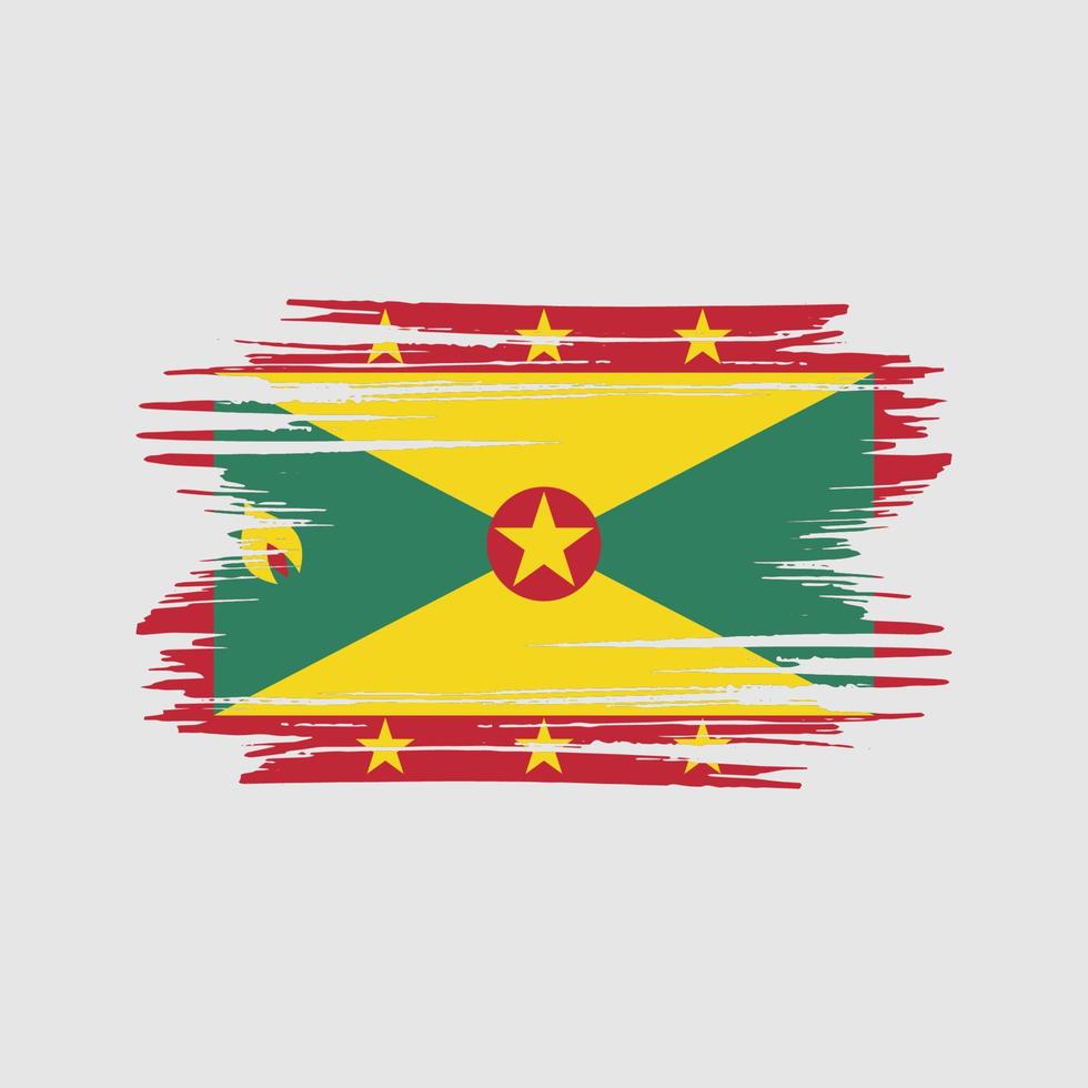 grenada flagga penseldrag. National flagga vektor