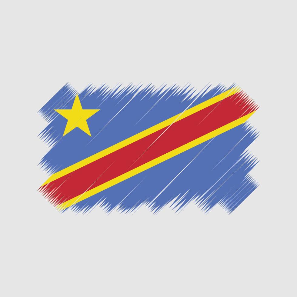 Republik Kongo flagga borste vektor. National flagga vektor