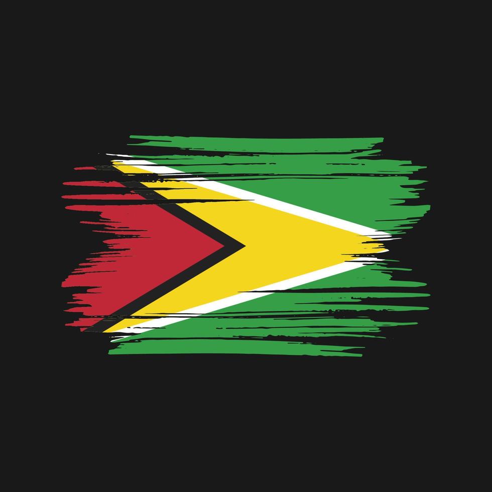 guyana flagga penseldrag. National flagga vektor