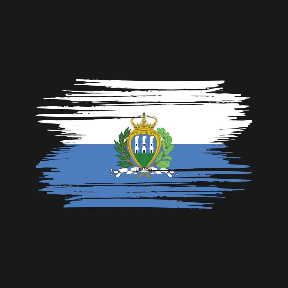 san marino flagga penseldrag. National flagga vektor